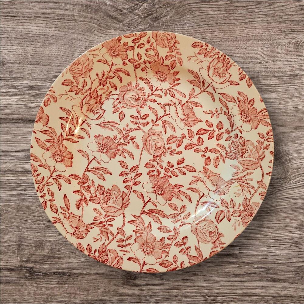 Pink peony vintage dinner plate by Churchill, England